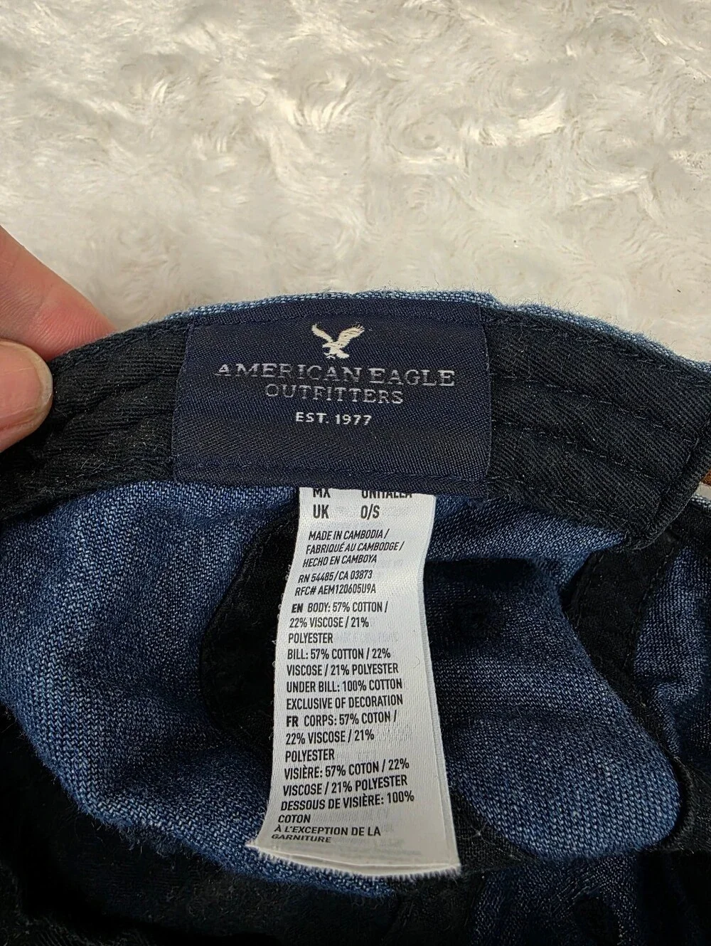 American Eagle Outfitters Blue Denim Baseball Cap with Eagle Patch